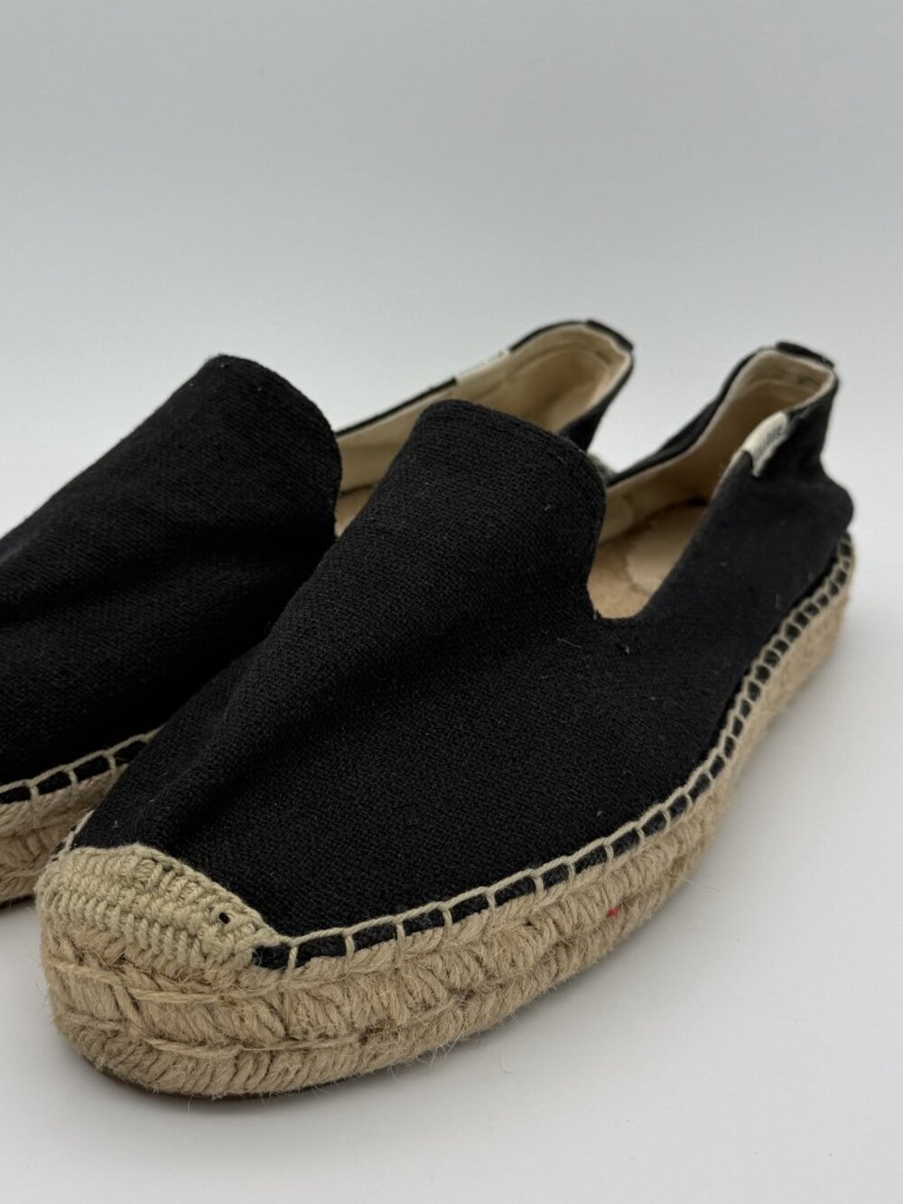 Soludos The Dali Original Espadrille Black Canvas Flats Size 11